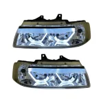 چراغ جلو اسپرت سمند طرح BMW ابرو سه بعدی - رنگ مات قرمز